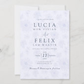 Elegante delicate stoffige blauwe schaduw bloemenb kaart (Voorkant)