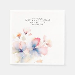 Elegante Delicate Watercolor Bloemen Servet