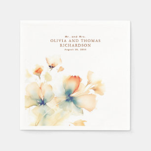 Elegante Delicate Waterverf Bloemen Servet