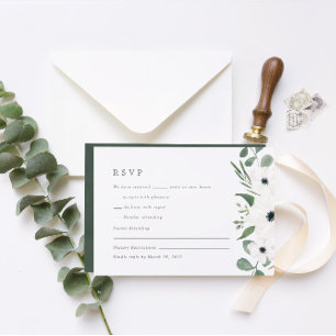 Elegante delicate Waterverf botanisch RSVP Kaartje