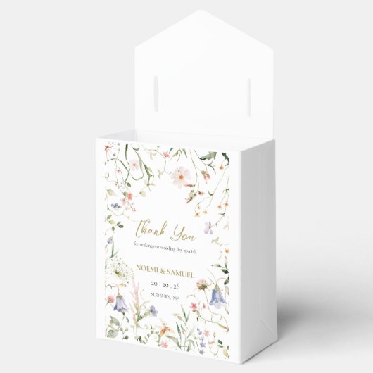 Elegante delicate Waterverf Wildflower bruiloft Bedankdoosjes (Geopend)