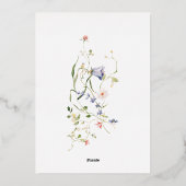 Elegante delicate Waterverf Wildflower bruiloft Folie Uitnodiging (Achterkant)
