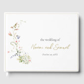 Elegante delicate Waterverf Wildflower bruiloft Gastenboek (Voorkant)