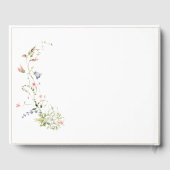Elegante delicate Waterverf Wildflower bruiloft Gastenboek (Achterkant)
