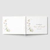 Elegante delicate Waterverf Wildflower bruiloft Gastenboek (Volledig)