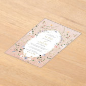 Elegante Delicate Waterverf Wildflower bruiloft in Acryl Uitnodigingen (Laagn)