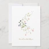 Elegante delicate Waterverf Wildflower bruiloft Kaart (Achterkant)