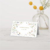 Elegante delicate Waterverf Wildflower bruiloft Plaatskaartje (Achterkant)