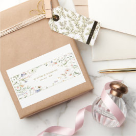 Elegante delicate Waterverf Wildflower bruiloft Rechthoekige Sticker