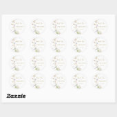 Elegante delicate Waterverf Wildflower bruiloft Ronde Sticker (Vel)