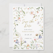 Elegante delicate Waterverf Wildflower bruiloft Save The Date (Voorkant)