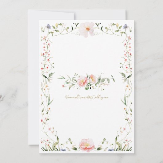 Elegante delicate Waterverf Wildflower bruiloft Save The Date (Achterkant)