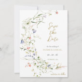 Elegante delicate Waterverf Wildflower bruiloft Save The Date (Voorkant)