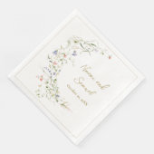 Elegante delicate Waterverf Wildflower bruiloft Servet (Hoek)