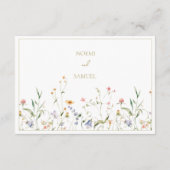 Elegante delicate Waterverf Wildflower Details Informatiekaartje (Achterkant)