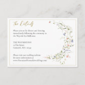 Elegante delicate Waterverf Wildflower Details Informatiekaartje (Voorkant)