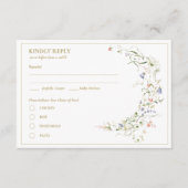 Elegante delicate Waterverf Wildflower RSVP Informatiekaartje (Voorkant)