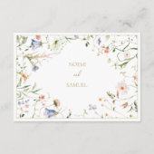 Elegante delicate Waterverf Wildflower RSVP Informatiekaartje (Achterkant)