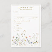 Elegante delicate Waterverf Wildflower RSVP Informatiekaartje (Voorkant)