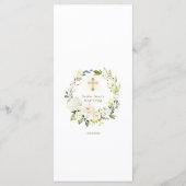 Elegante delicate Waterverf witte bloemen doop Menu (Achterkant)