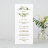 Elegante delicate Waterverf witte bloemen doop Menu (Staand voorkant)