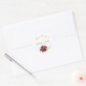 Elegante delicate witgouden bordeaux Dank u Ronde Sticker (Envelop)