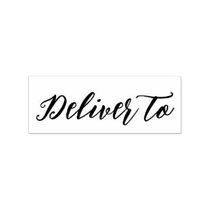 Elegante "Deliver To" script rubberen stempel