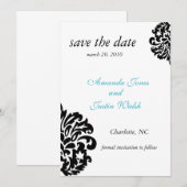 elegante demask slaat de datum op save the date (Voorkant / Achterkant)