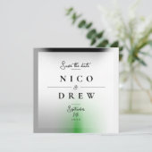 Elegante Demiromantische Pride Bruiloft Save The Date (Staand voorkant)