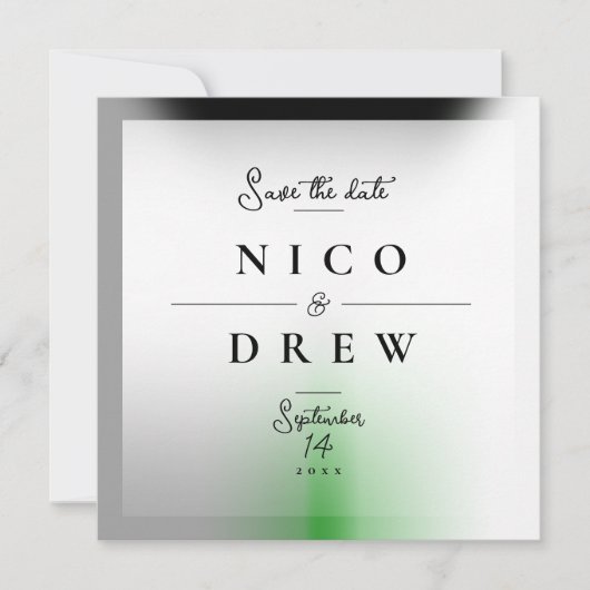 Elegante Demiromantische Pride Bruiloft Save The Date (Voorkant)