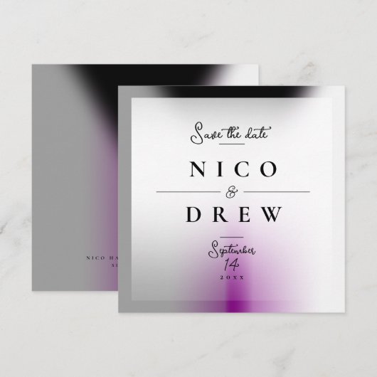 Elegante Demiseksuele Pride Bruiloft Save The Date (Voorkant / Achterkant)