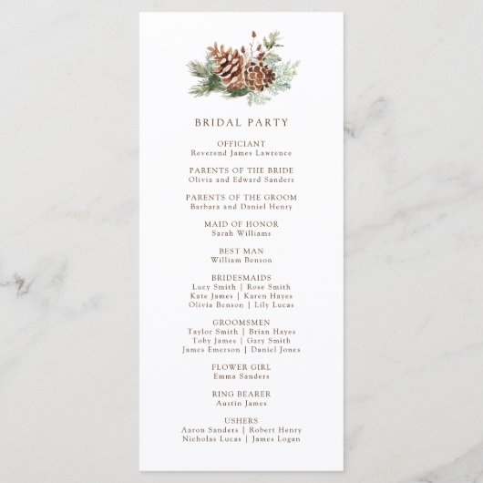 Elegante den programmakaart (Achterkant)