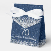 Elegante Denim & Diamonds 70ste Verjaardag Bedankdoosjes (Voorkant Zijde)