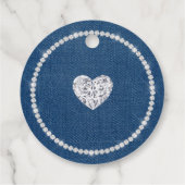 Elegante Denim en Diamanten Bedankjes Labels (Achterkant)