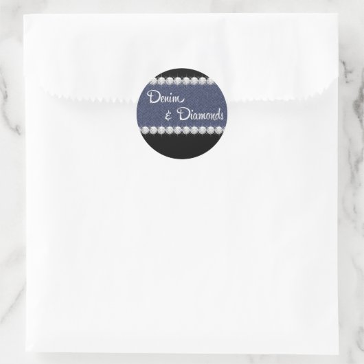 Elegante denim en diamanten Stickers (Tas)