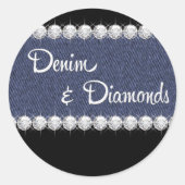 Elegante denim en diamanten Stickers (Voorkant)