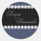 Elegante denim en diamanten Stickers (Voorkant)
