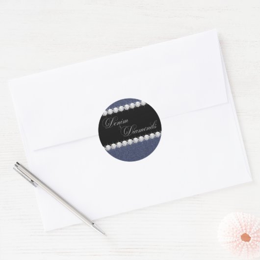 Elegante denim en diamanten Stickers (Envelop)
