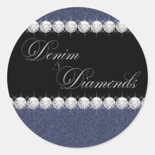 Elegante denim en diamanten Stickers