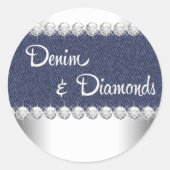 Elegante denim en diamanten Stickers (Voorkant)