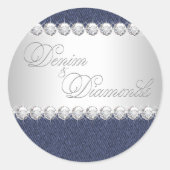 Elegante denim en diamanten Stickers (Voorkant)