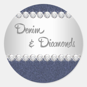 Elegante denim en diamanten Stickers