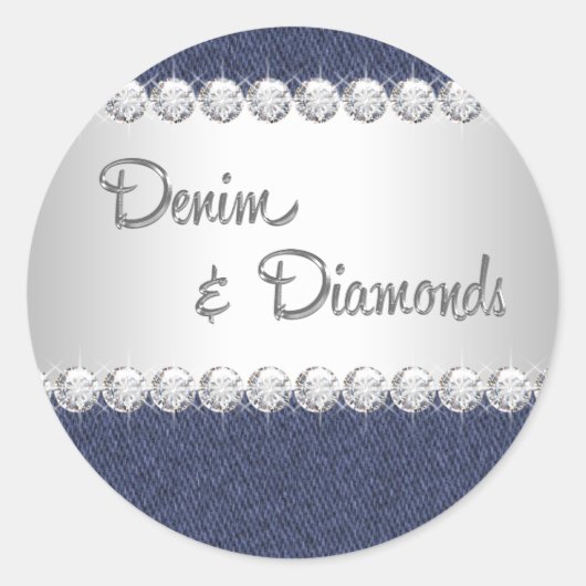 Elegante denim en diamanten Stickers (Voorkant)