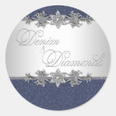 Elegante denim en diamanten Stickers (Voorkant)