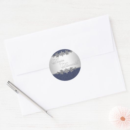 Elegante denim en diamanten Stickers (Envelop)