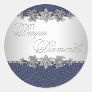 Elegante denim en diamanten Stickers