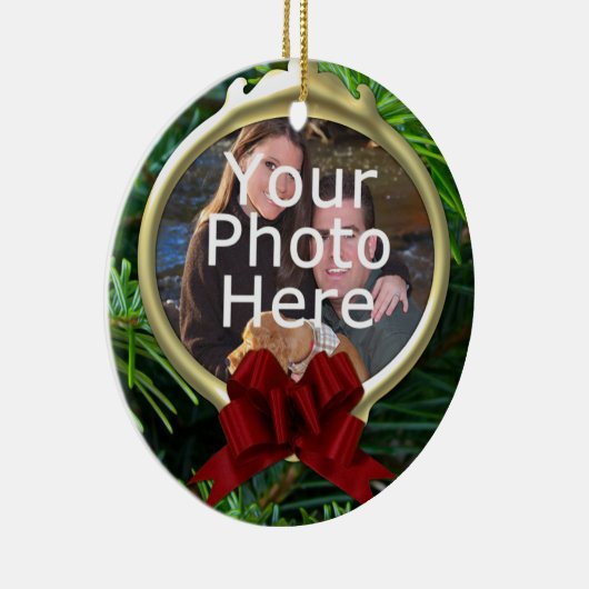 Elegante dennen aangepaste foto kerst ornament (Rechts)