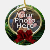 Elegante dennen aangepaste foto kerst ornament (Voorkant)