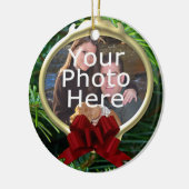 Elegante dennen aangepaste foto kerst ornament (Links)