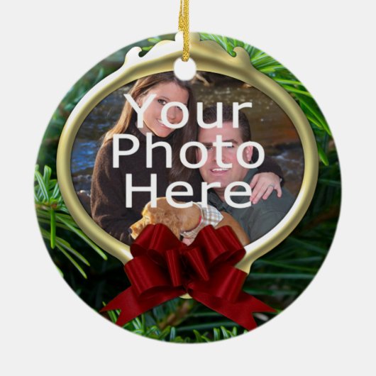 Elegante dennen aangepaste foto kerst ornament (Achterkant)